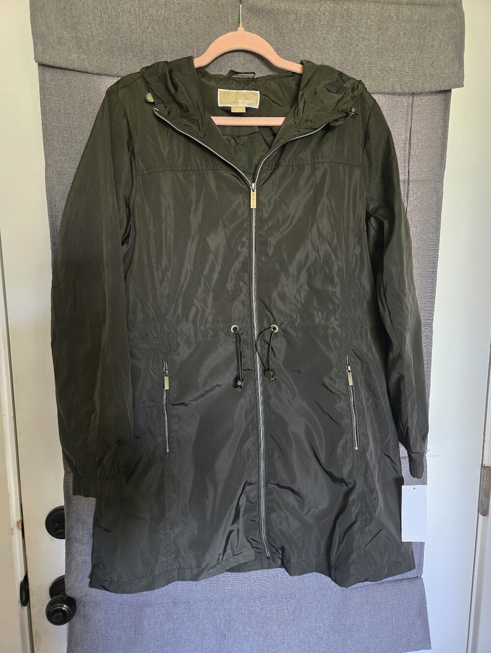Michael Kors Rain Anorak Hooded Jacket Olive Green Large